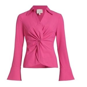 Cinq à Sept Fuchsia Twist Front McKenna Blouse